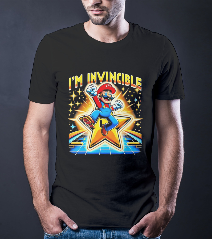 Super Mario I'm Invincible Star Power Jump T-Shirt