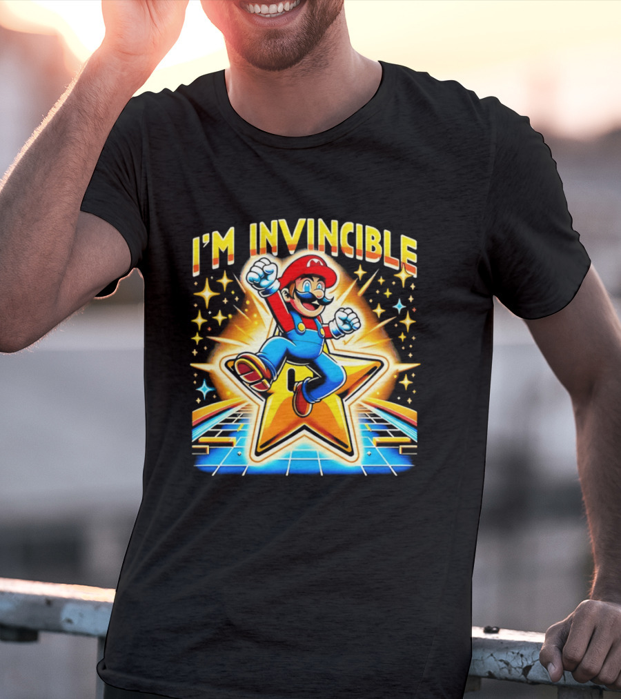 Super Mario I'm Invincible Star Power Jump T-Shirt