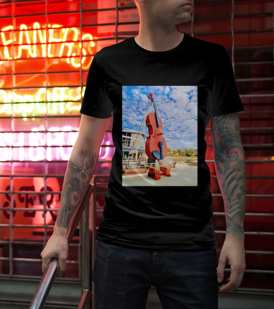 The Big Fiddle At Port Of Sydney Nova Scotia Canada Iconic Landmark T-Shirt
