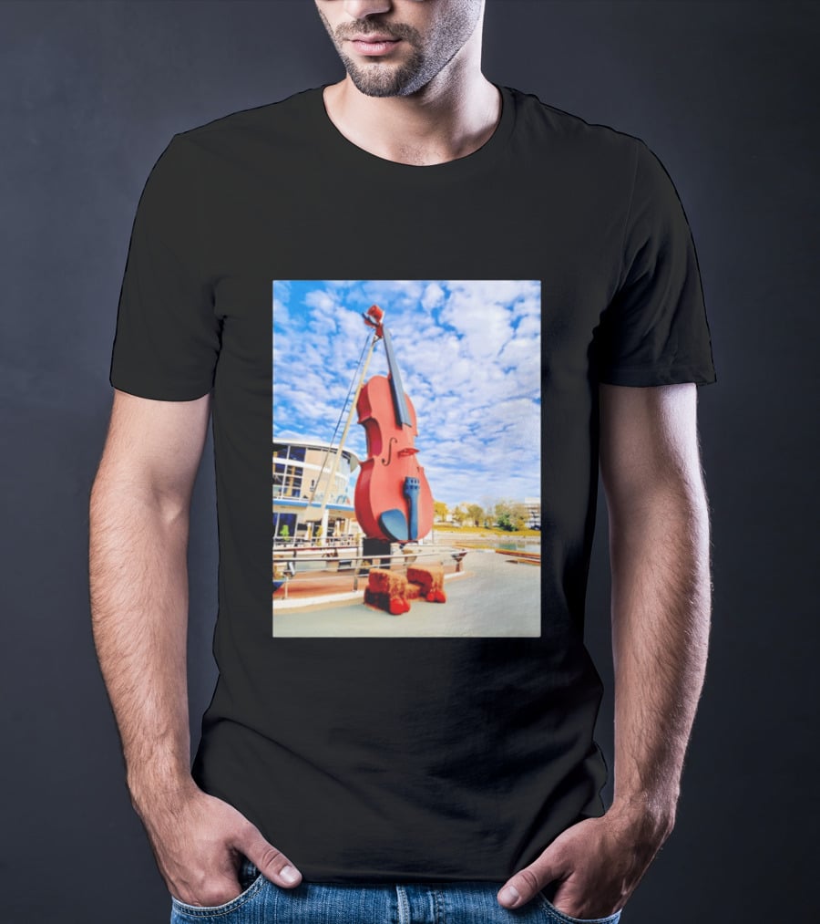 The Big Fiddle At Port Of Sydney Nova Scotia Canada Iconic Landmark T-Shirt