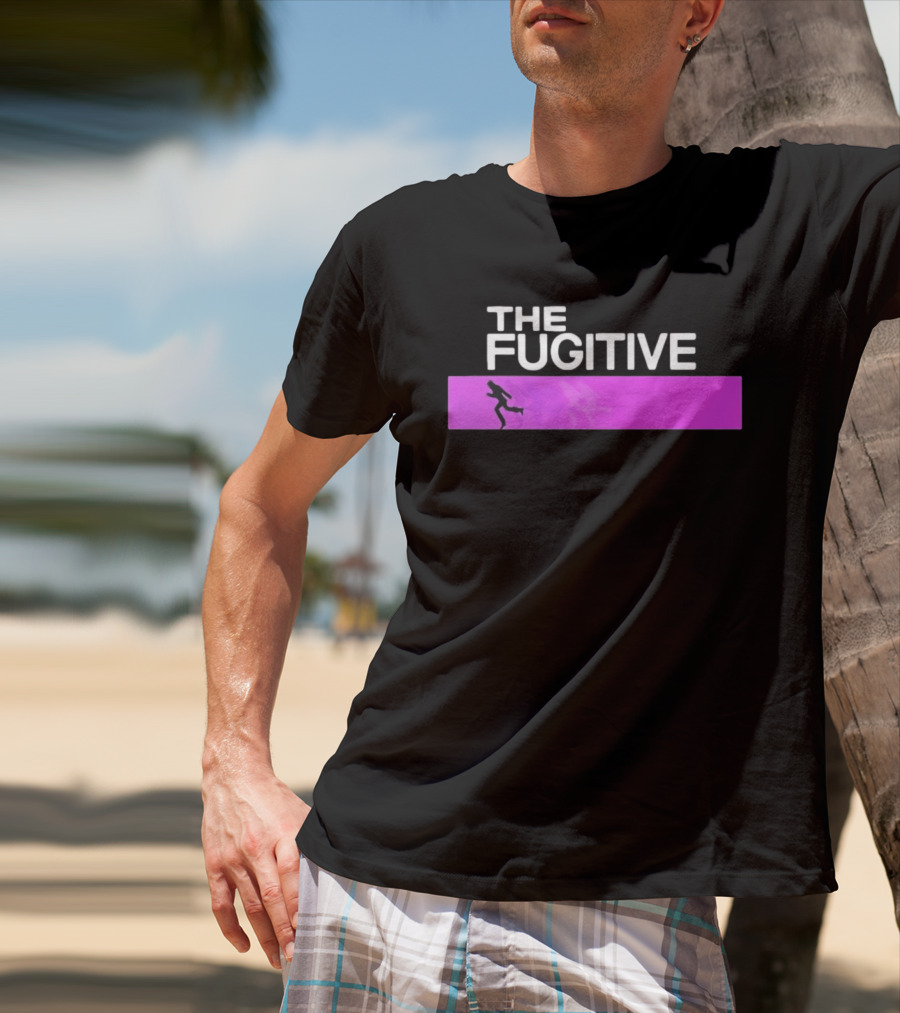 The Fugitive Silhouette Running On Purple Bar T-Shirt