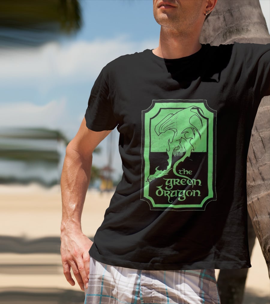 The Green Dragon Lord Of The Rings Fantasy Tavern T-Shirt