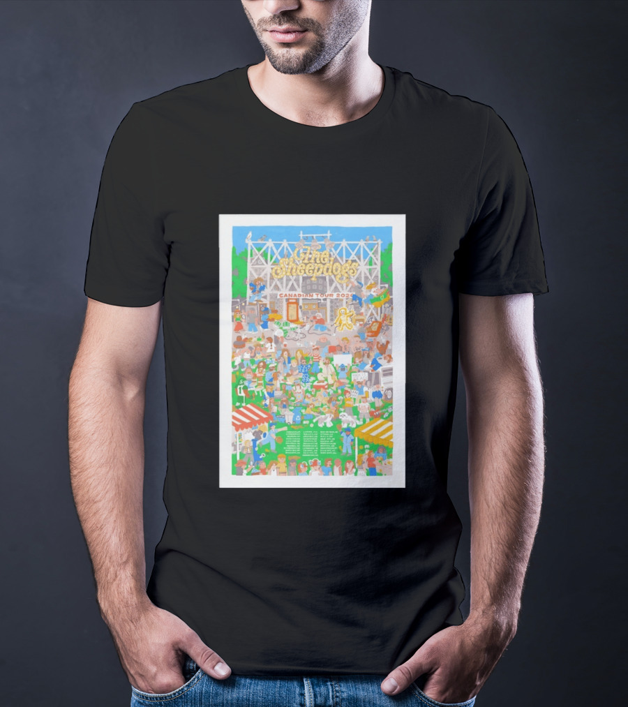 The Sheepdogs Canadian Tour 2026 Colorful Festival Scene With Crowd And Marquee T-Shirt