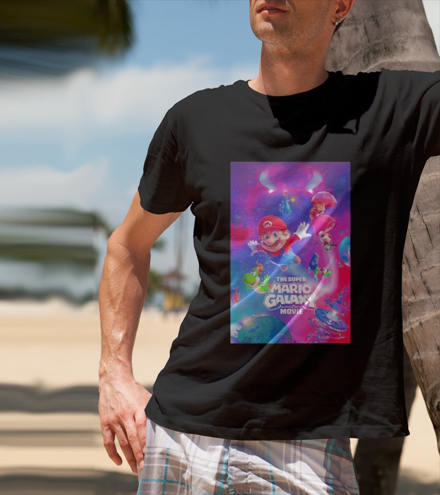 The Super Mario Galaxy Movie Adventure Featuring Iconic Characters T-Shirt