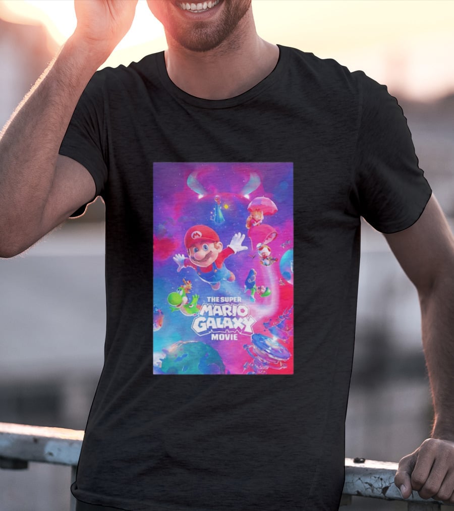 The Super Mario Galaxy Movie Adventure Featuring Iconic Characters T-Shirt