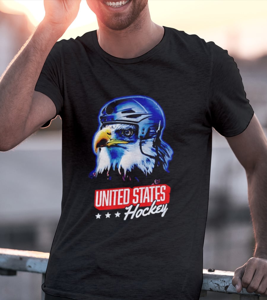 United States Hockey Eagle Helmet Stars T-Shirt