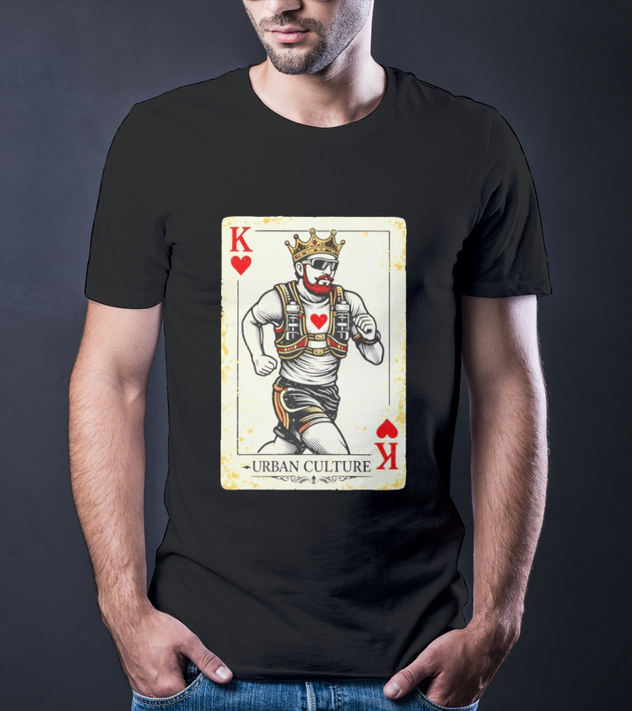 Urban Culture King Of Hearts Running Playing Card T-Shirt