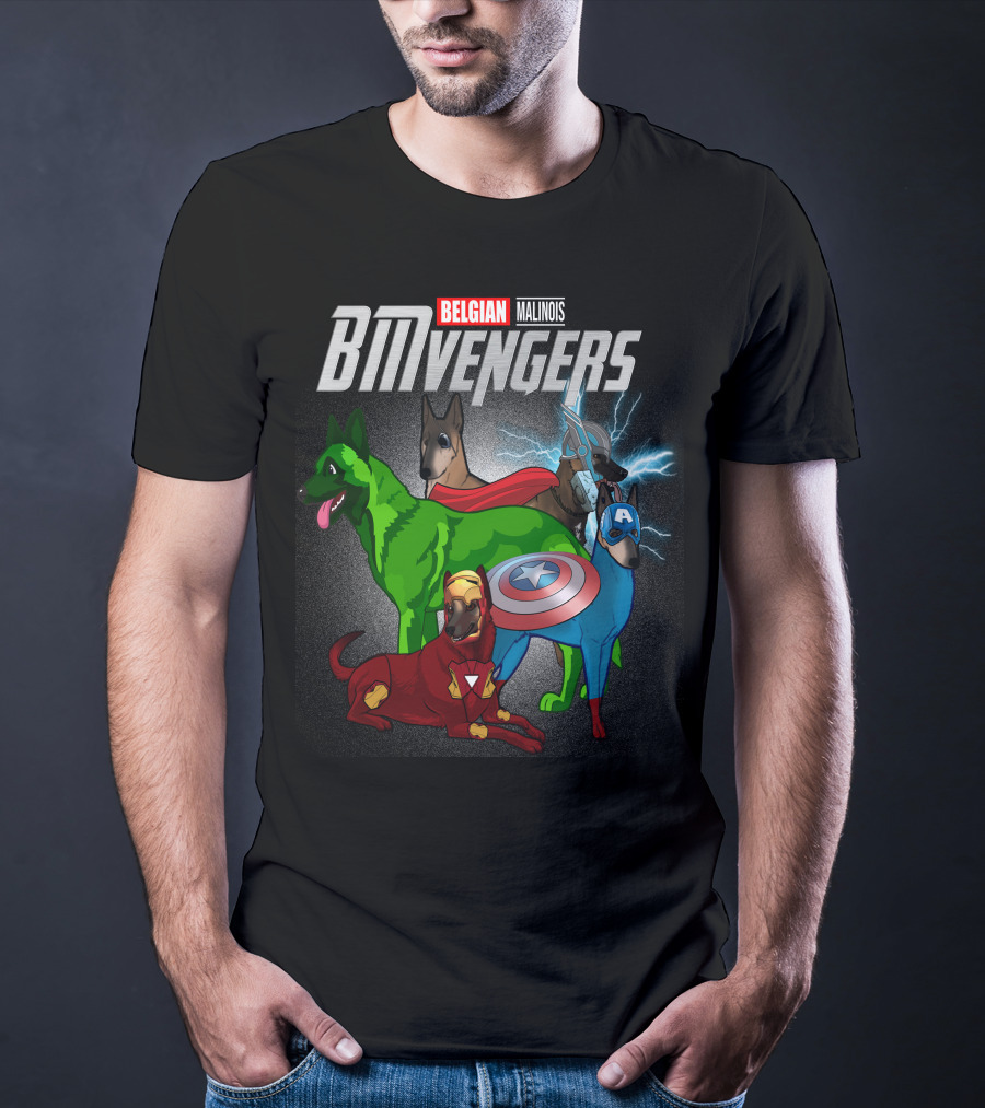 Belgian Malinois BMVengers Superhero Team-Up T-Shirt
