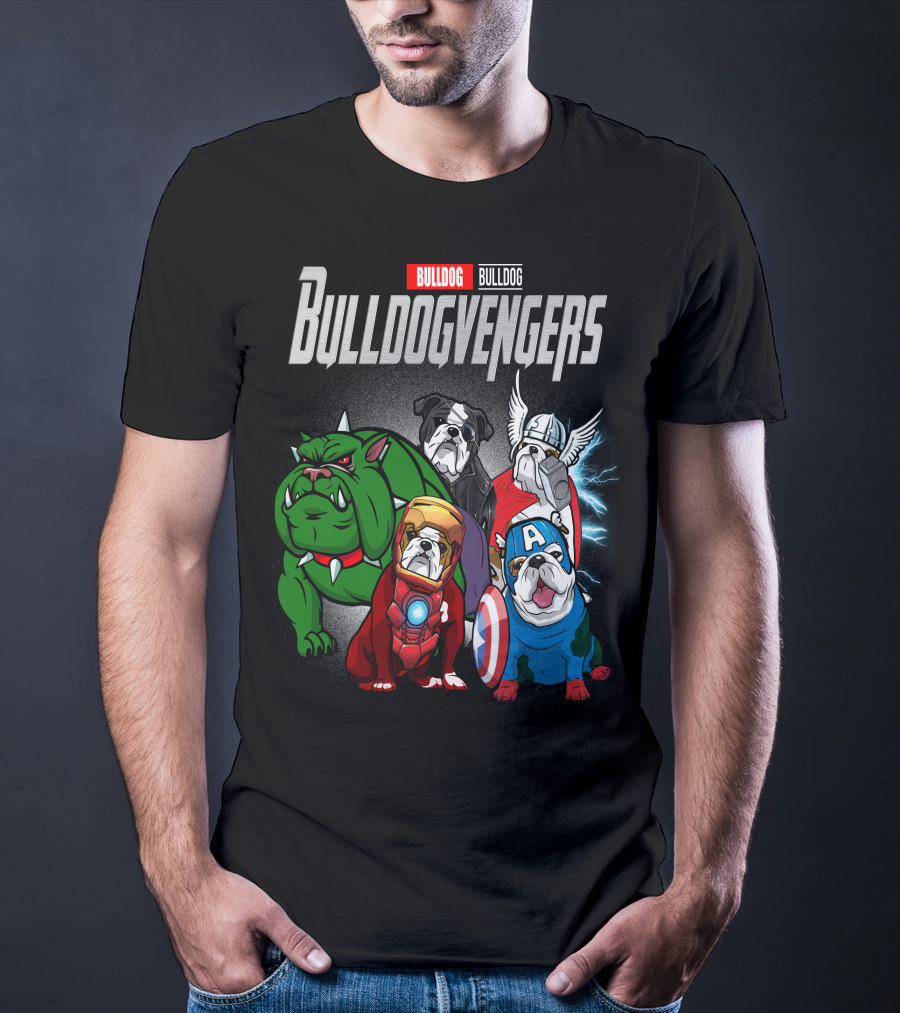Bulldog Bulldogvengers Hulk Iron Man Captain America Thor T-Shirt
