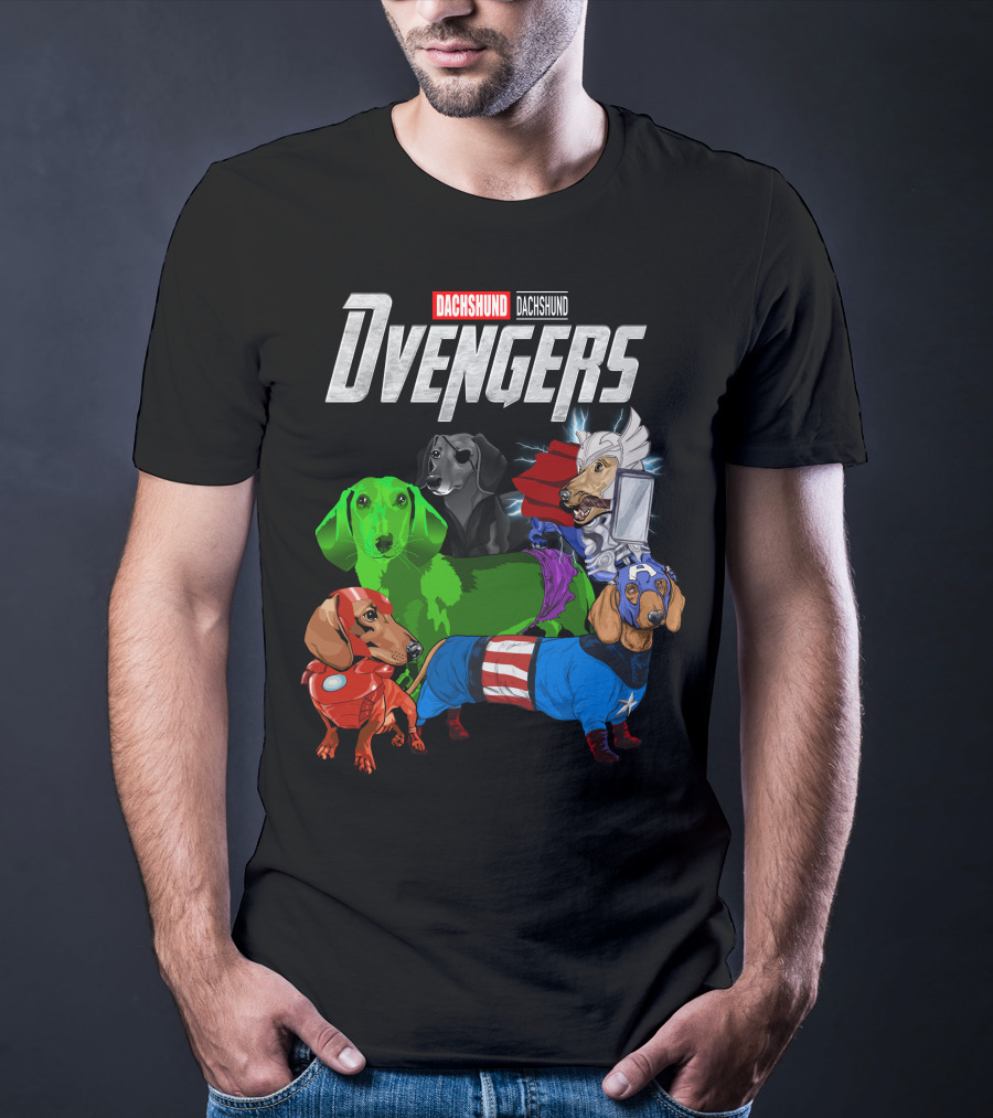 Dachshund Dvengers Dogs In Superhero Costumes T-Shirt