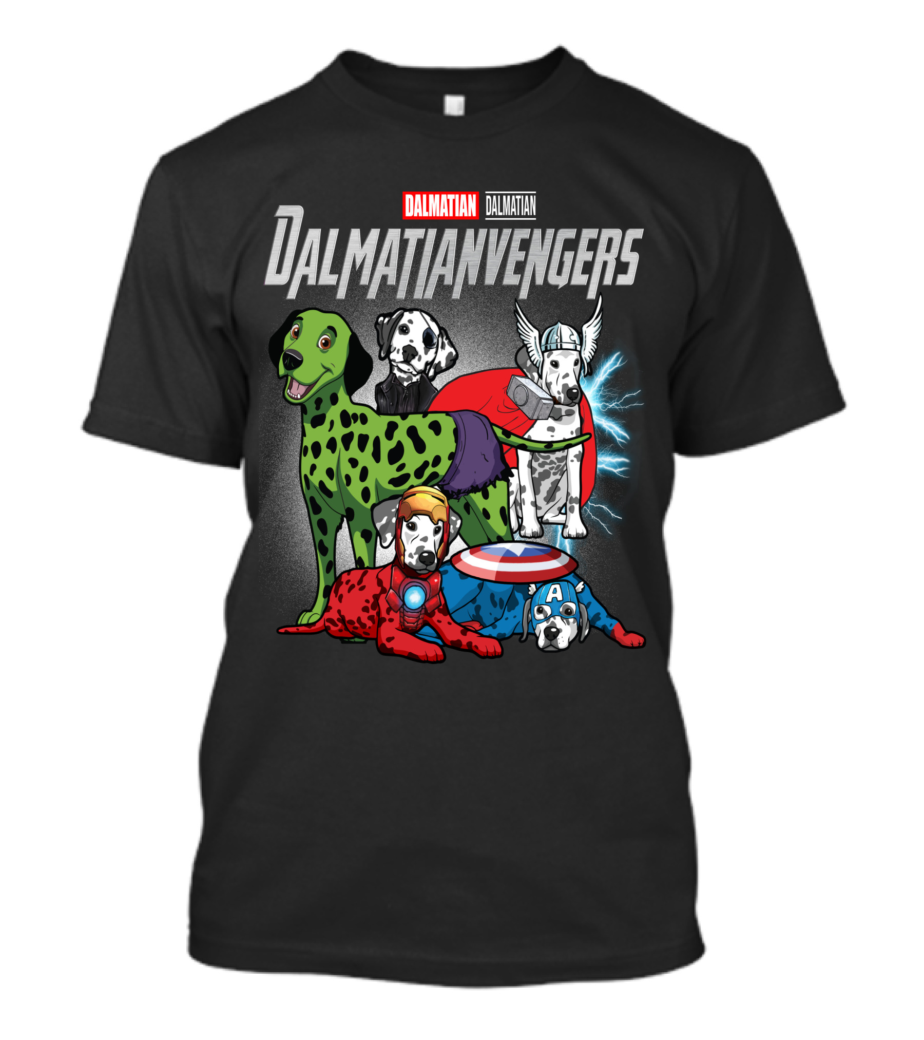 Dalmatian Dalmatianvengers Captain Thor Hulk Iron T-Shirt