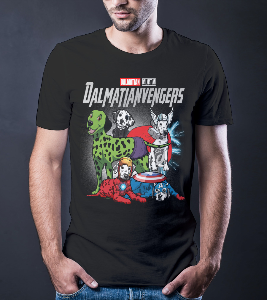 Dalmatian Dalmatianvengers Captain Thor Hulk Iron T-Shirt
