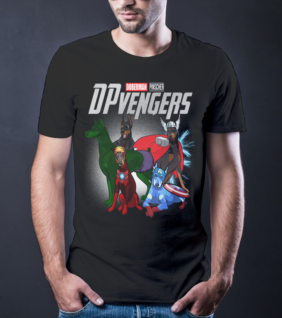 Doberman Pinscher DPvengers Superhero Dogs T-Shirt