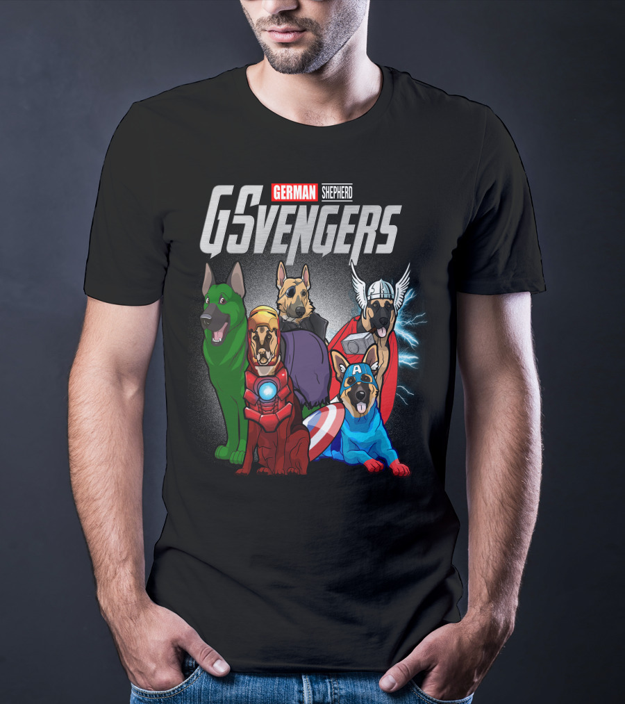 German Shepherd GSvengers Avengers Parody Dogs T-Shirt
