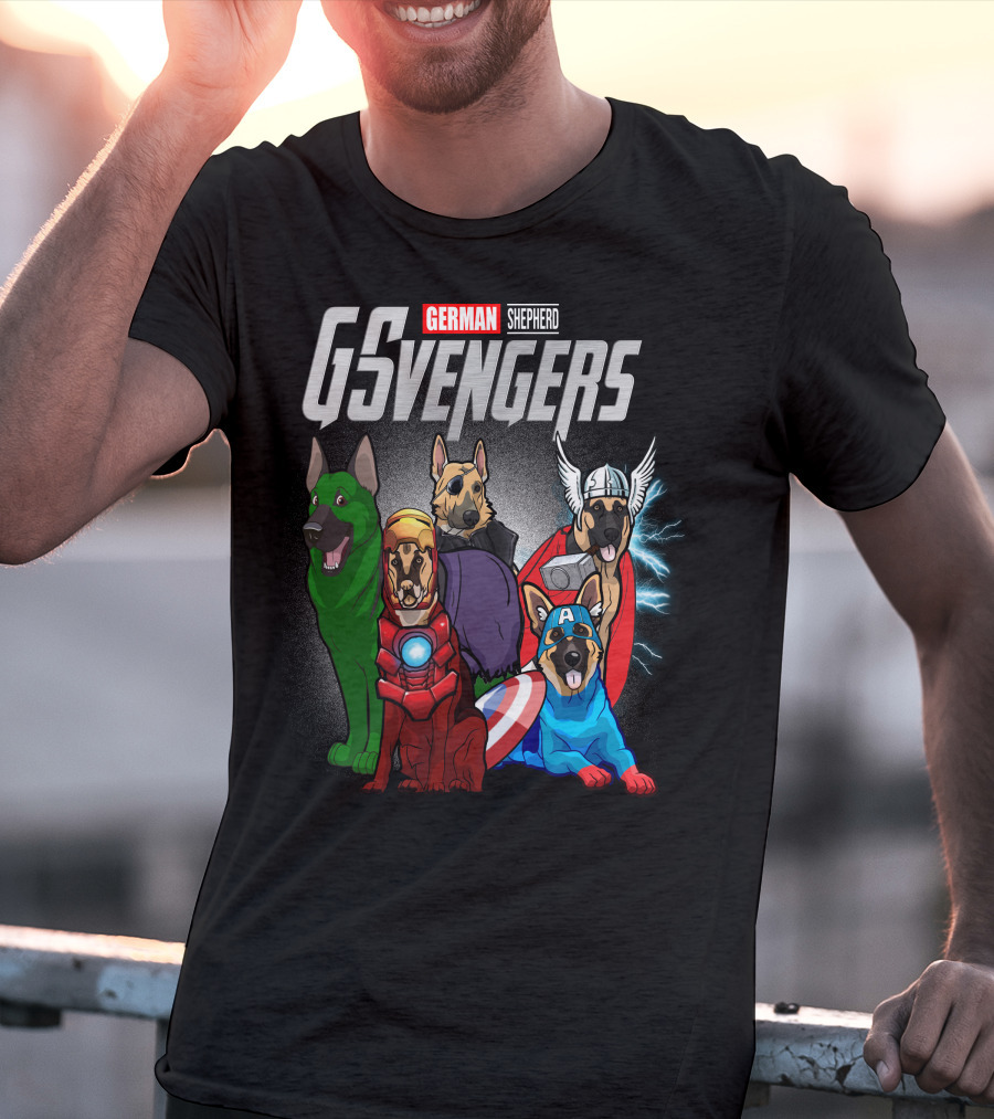 German Shepherd GSvengers Avengers Parody Dogs T-Shirt