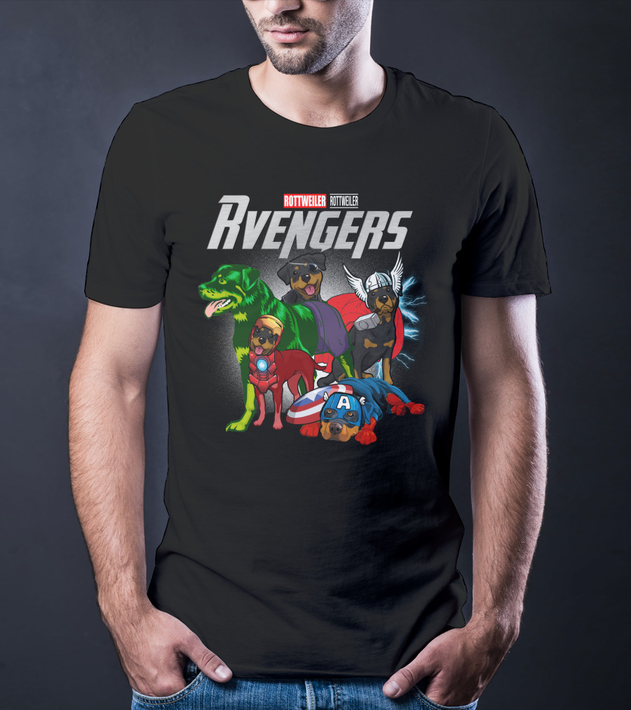 Rottweiler Rvengers Superhero Dogs T-Shirt