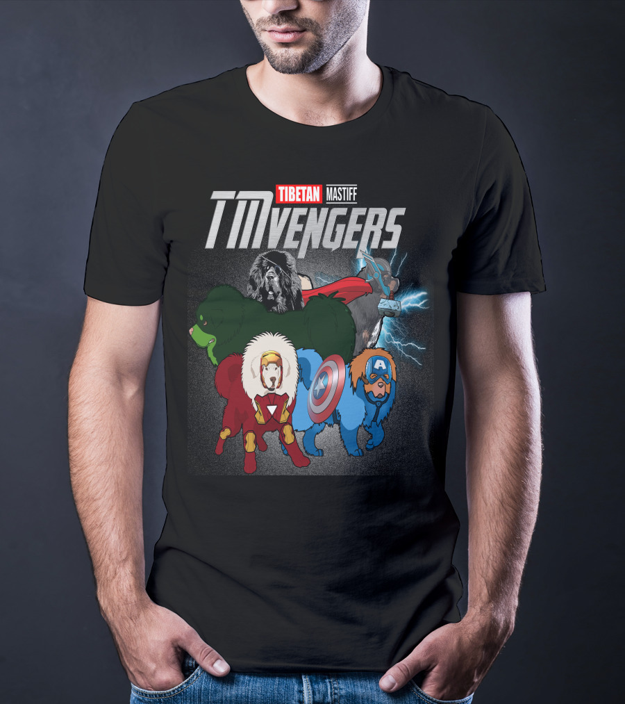 Tibetan Mastiff TMvengers Heroic Team-Up T-Shirt