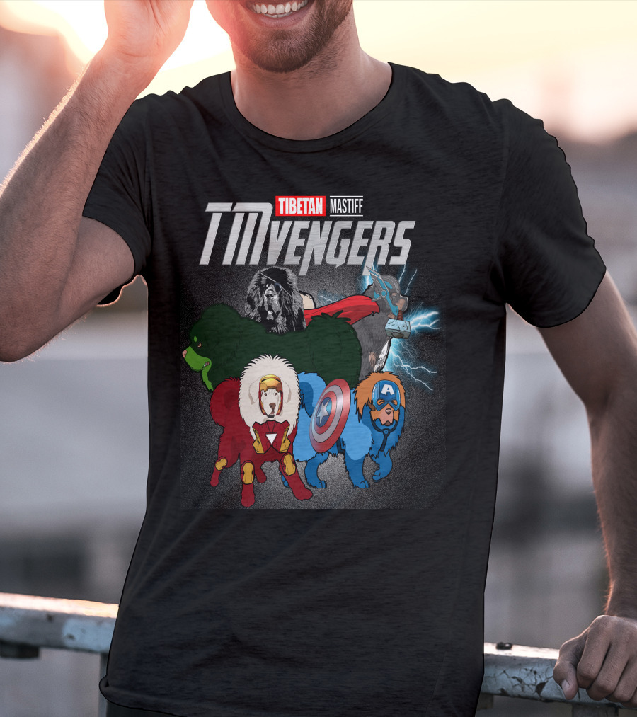 Tibetan Mastiff TMvengers Heroic Team-Up T-Shirt