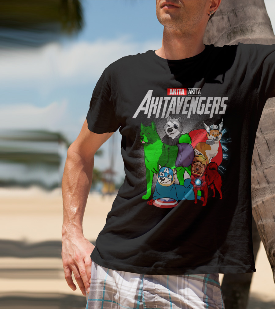 Akita Akitavengers Marvel Dog Heroes T-Shirt