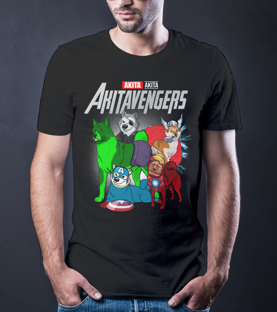 Akita Akitavengers Marvel Dog Heroes T-Shirt