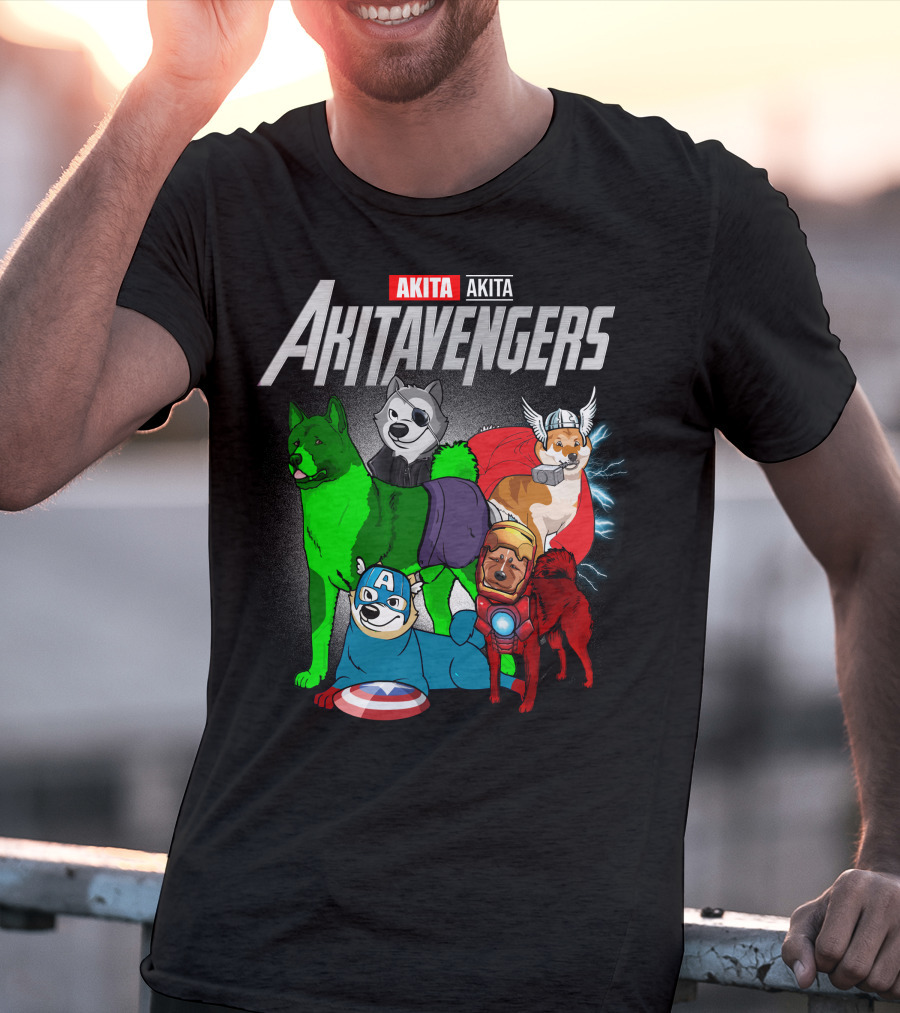 Akita Akitavengers Marvel Dog Heroes T-Shirt