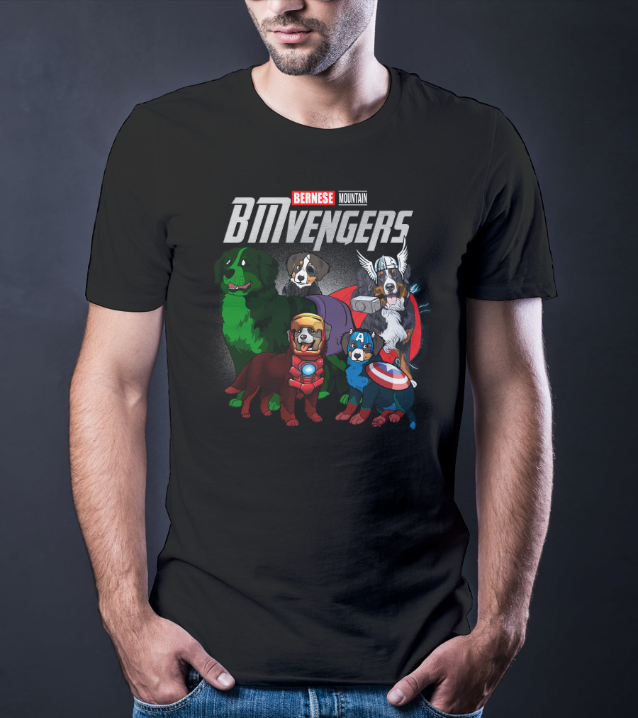Bernese Mountain BMvengers Dog Avengers Superhero T-Shirt