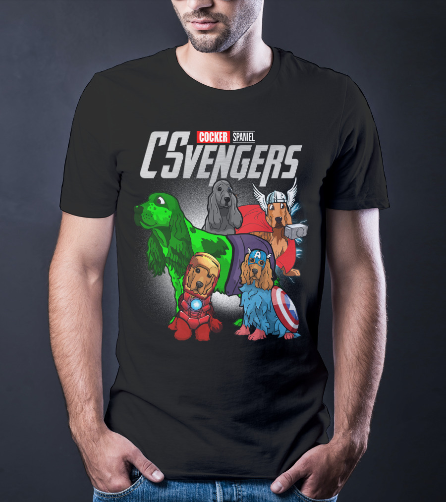 Cocker Spaniel CSvengers Superhero Dog Parody Avengers T-Shirt