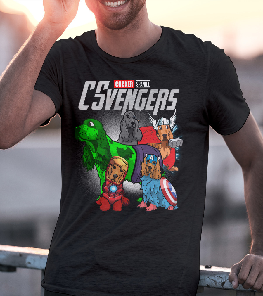 Cocker Spaniel CSvengers Superhero Dog Parody Avengers T-Shirt