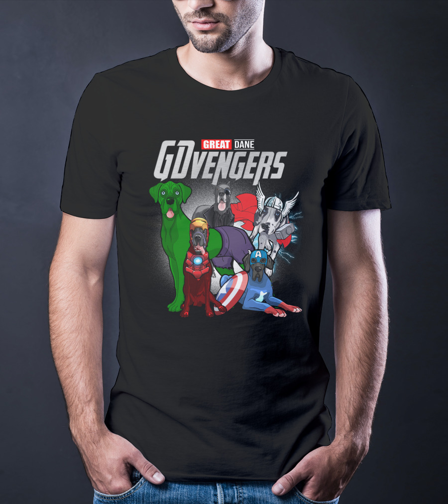 GDvengers Great Dane Superhero Dogs Avengers T-Shirt