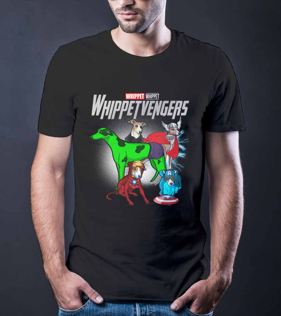 Whippet Whippetvengers Marvel Avengers Parody Dogs T-Shirt