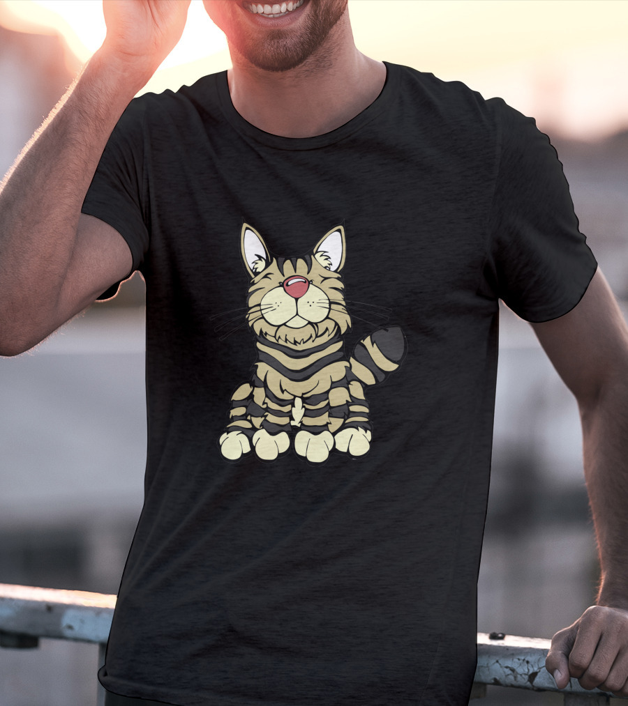American Bobtail Cat Cartoon T-Shirt