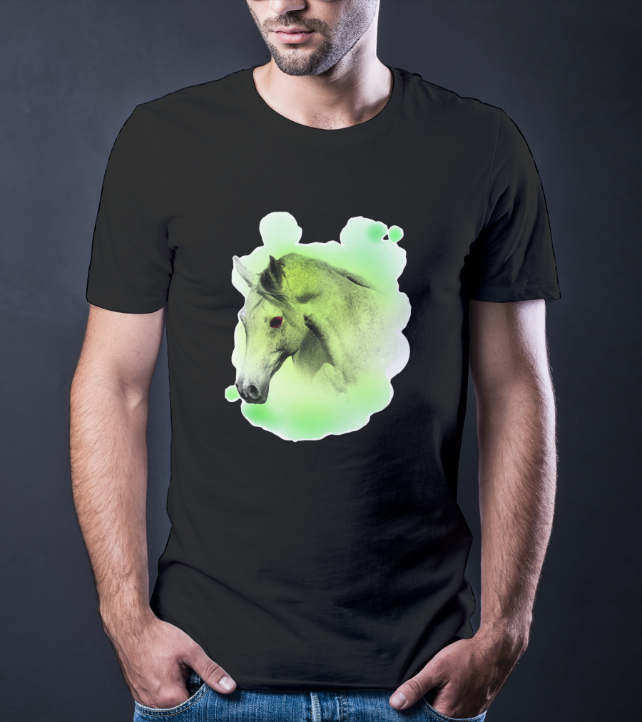 Arabic Horse Neon Green Art 334448 T-Shirt