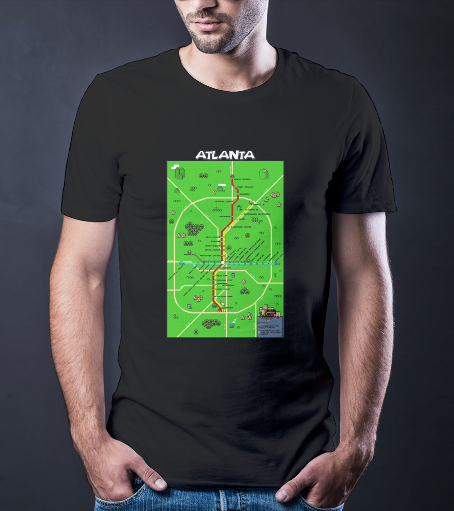 Atlanta Transit Map Super Mario Style 286711 T-Shirt