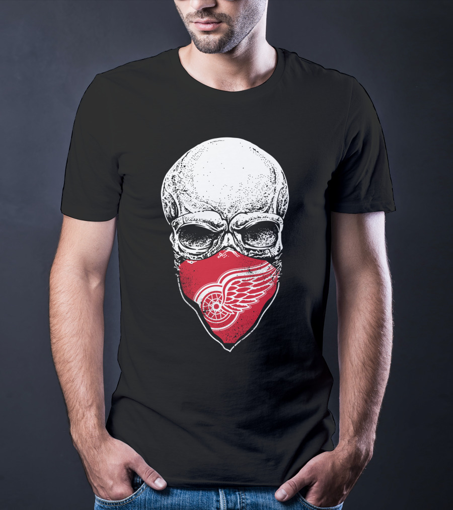 Detroit Red Wings Skull Bandana T-Shirt