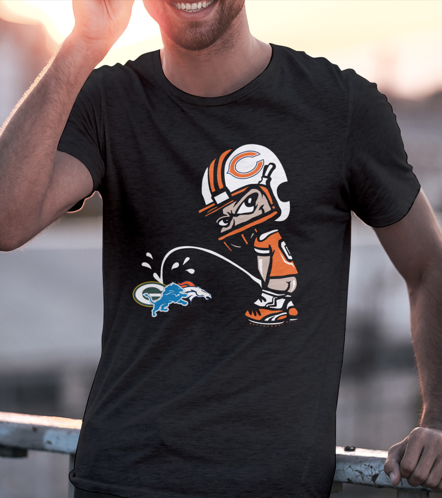 Chicago Bears Rivalry With Green Bay Packers And Denver Broncos T-Shirt