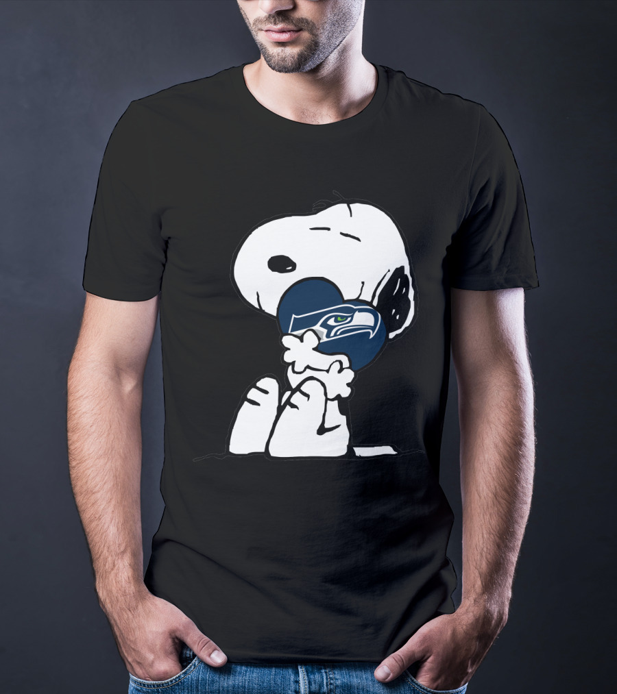 Seattle Seahawks Snoopy Hugging Heart T-Shirt