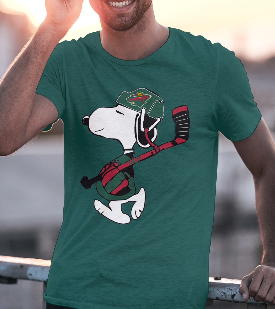 Minnesota Wild Snoopy Hockey T-Shirt