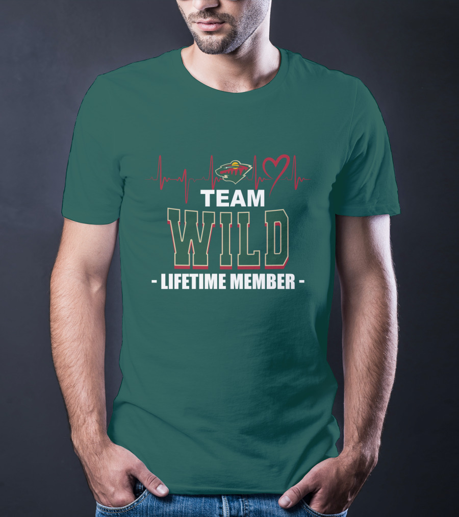Team Minnesota Wild Lifetime Member Heartbeat T-Shirt