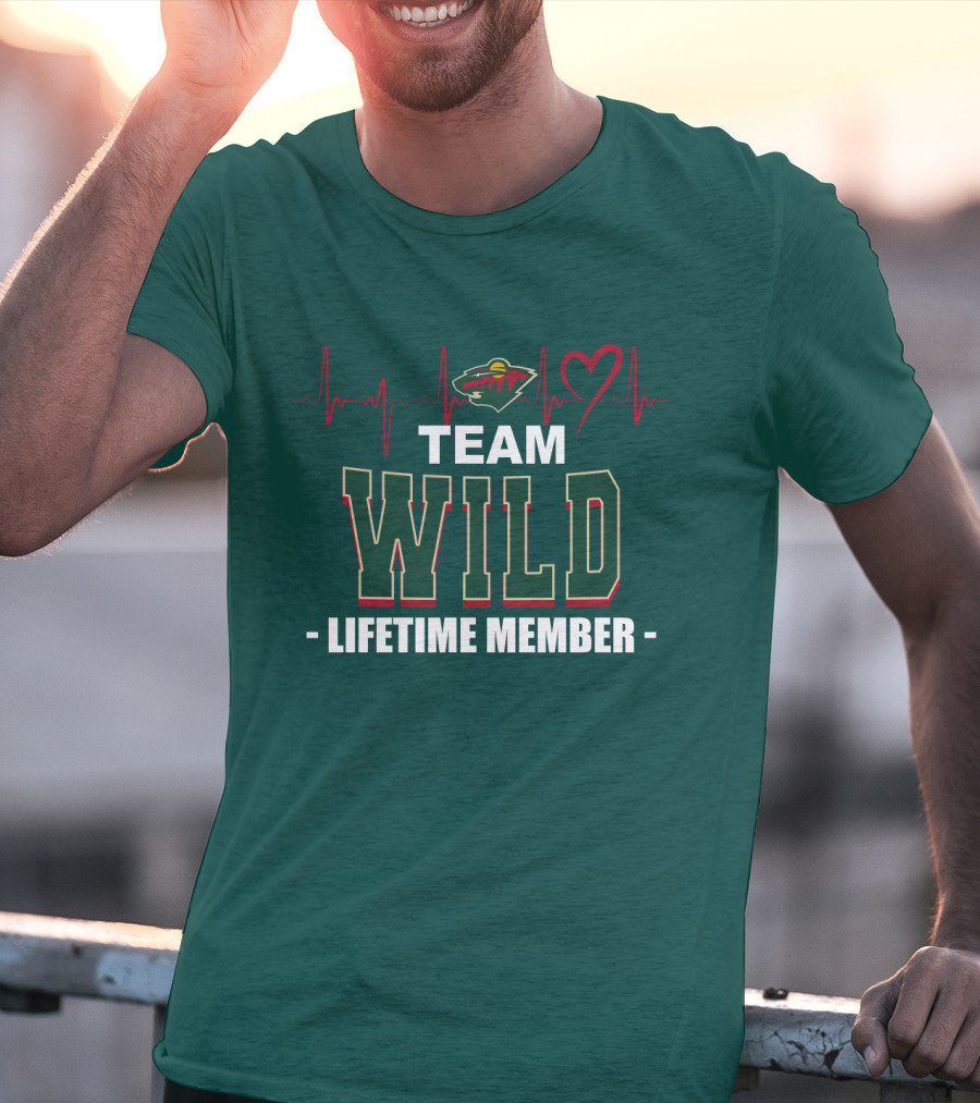 Team Minnesota Wild Lifetime Member Heartbeat T-Shirt