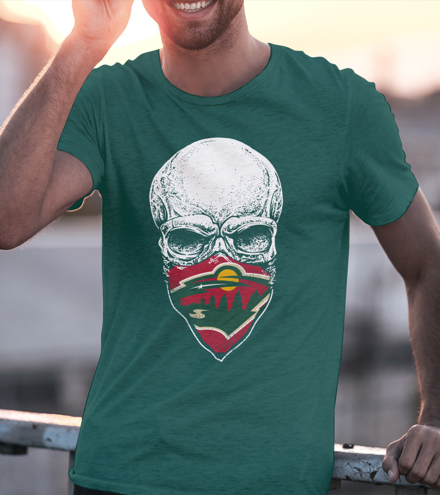 Minnesota Wild Hockey Skull Logo Bandana T-Shirt