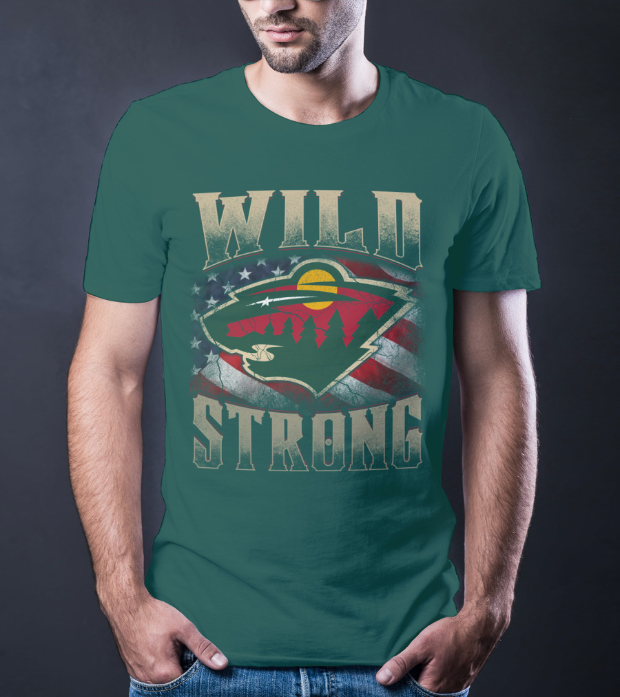 Minnesota Wild Strong American Flag T-Shirt