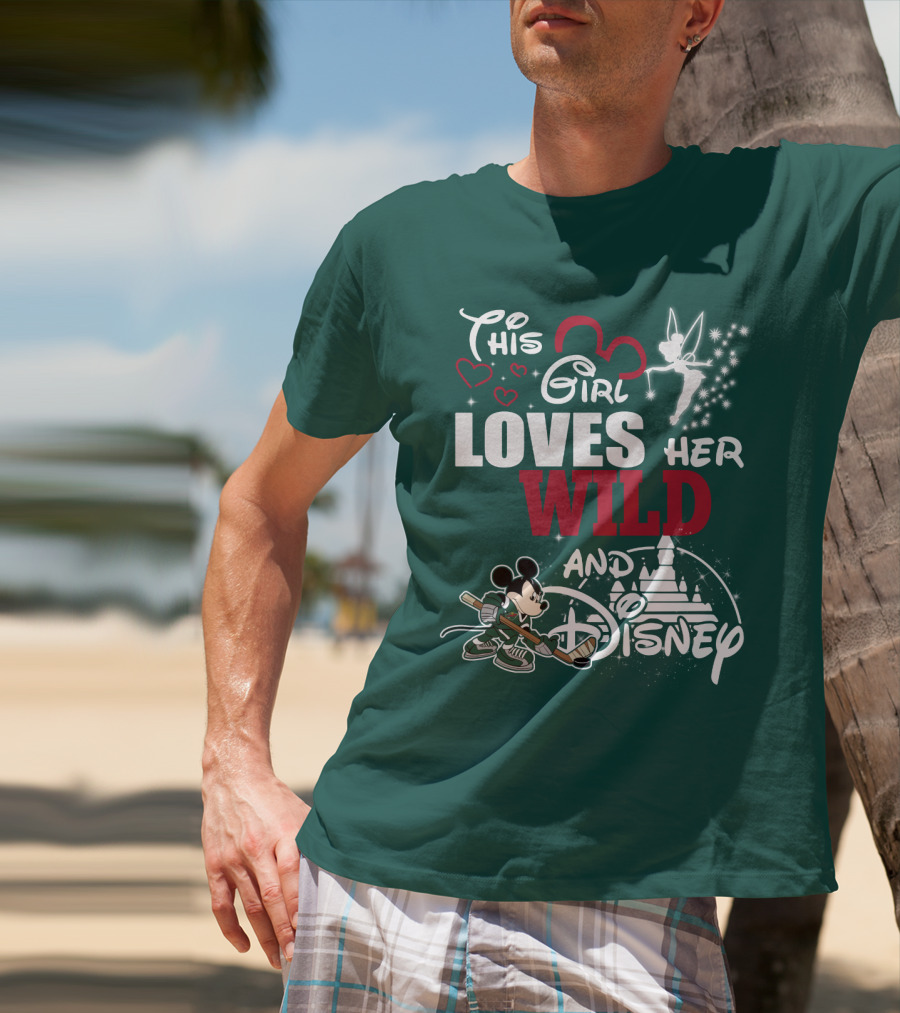 This Girl Loves Her Minnesota Wild And Disney T-Shirt
