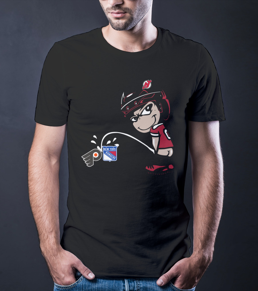 New Jersey Devils Rivalry With Philadelphia Flyers And New York Rangers T-Shirt