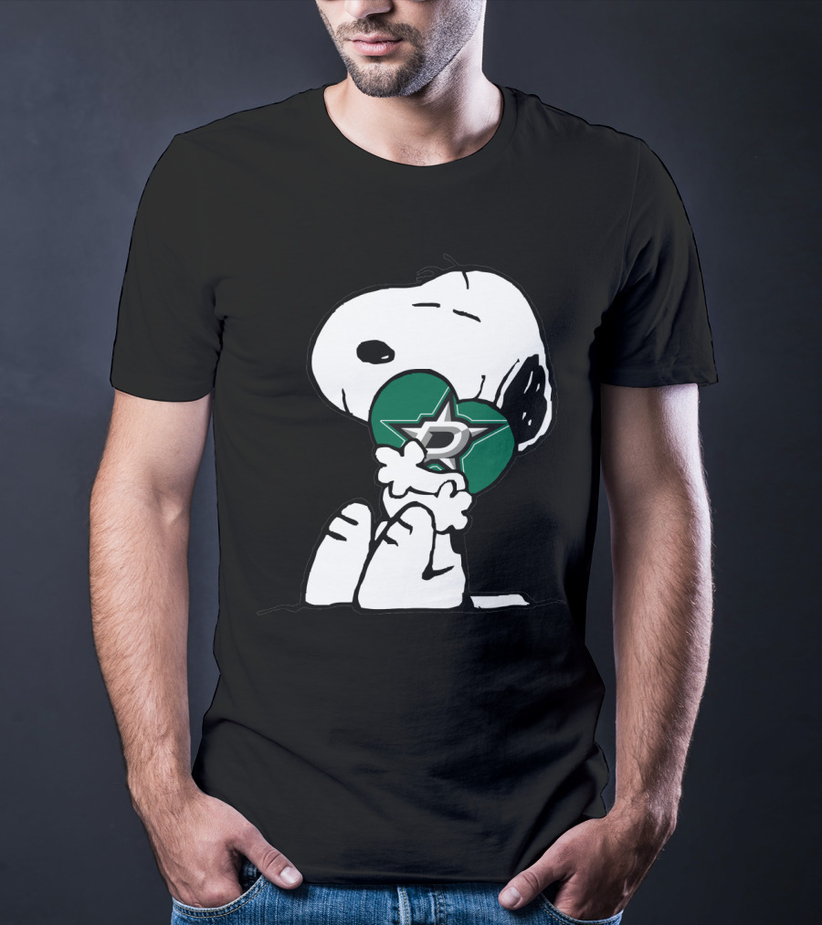 Snoopy Dallas Stars Hugging Nhl Hockey T-Shirt