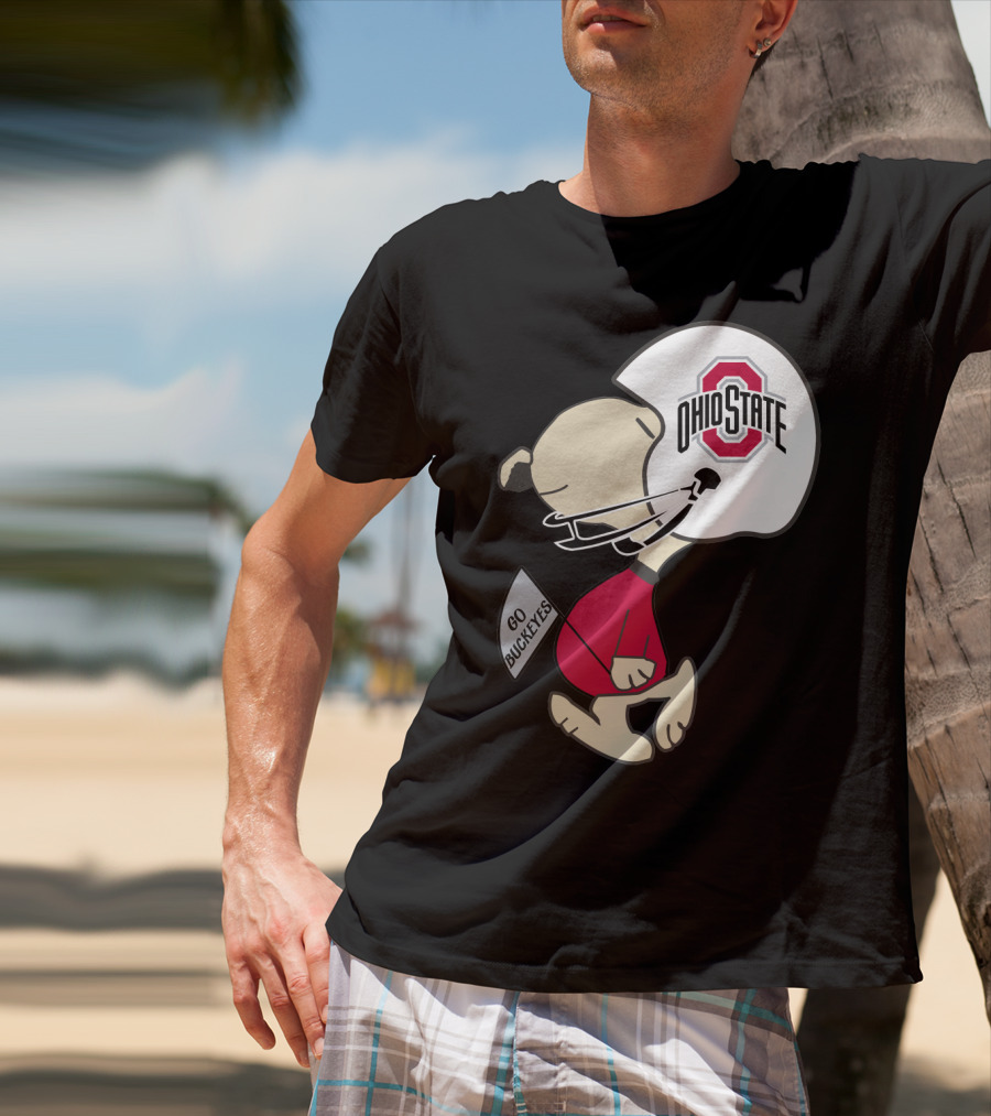 Snoopy Ohio State Buckeyes Go Buckeyes Football Helmet T-Shirt