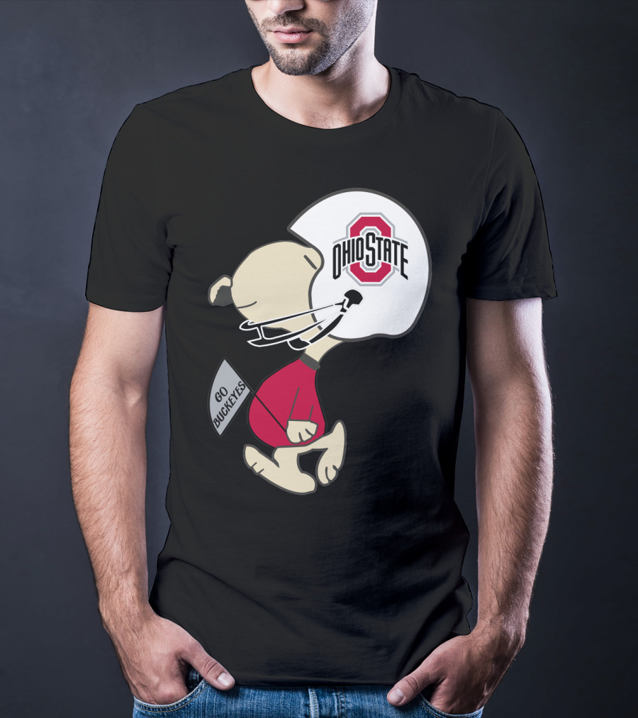 Snoopy Ohio State Buckeyes Go Buckeyes Football Helmet T-Shirt