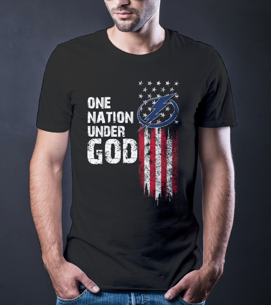 One Nation Under God Tampa Bay Lightning Flag T-Shirt