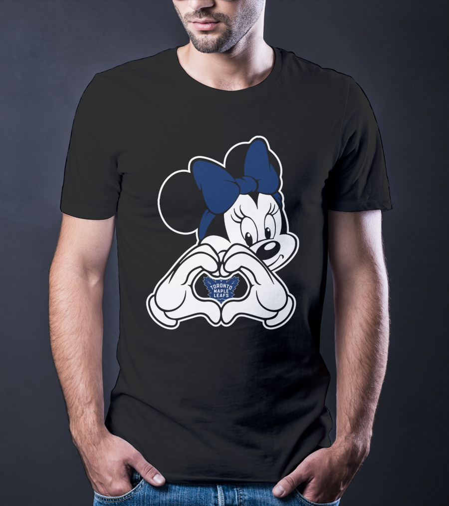 Toronto Maple Leafs Minnie Mouse Heart Hands T-Shirt