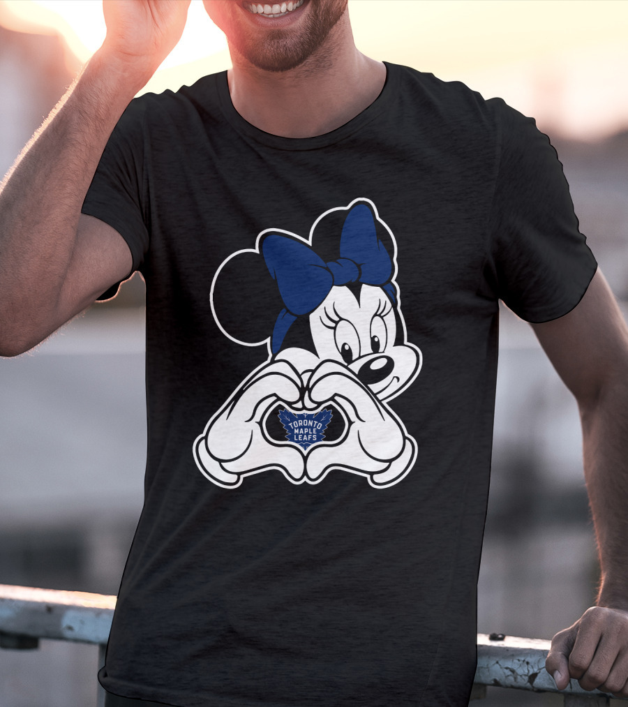Toronto Maple Leafs Minnie Mouse Heart Hands T-Shirt