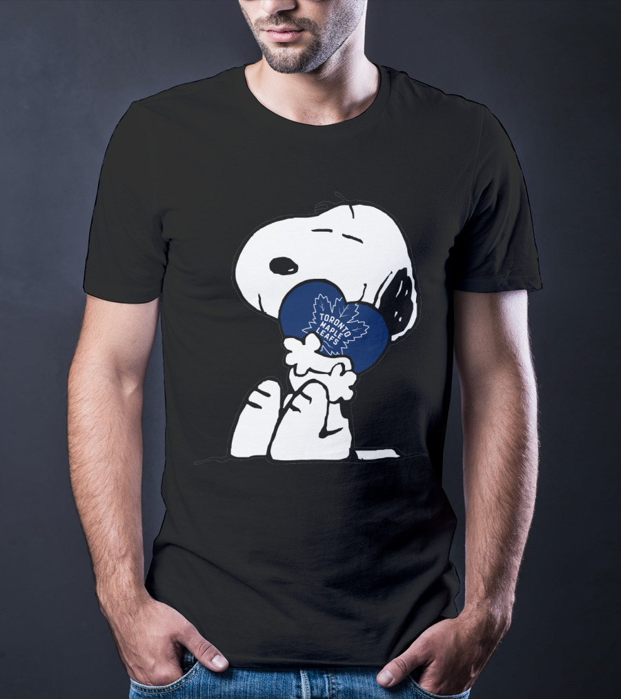 Snoopy Holding Toronto Maple Leafs Heart-Shaped T-Shirt